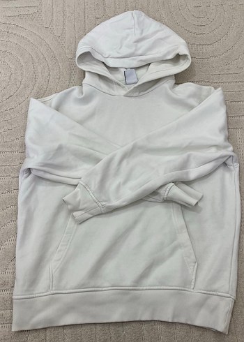 Beyaz Fermuarlı Kadın Sweatshirt - Görsel 2