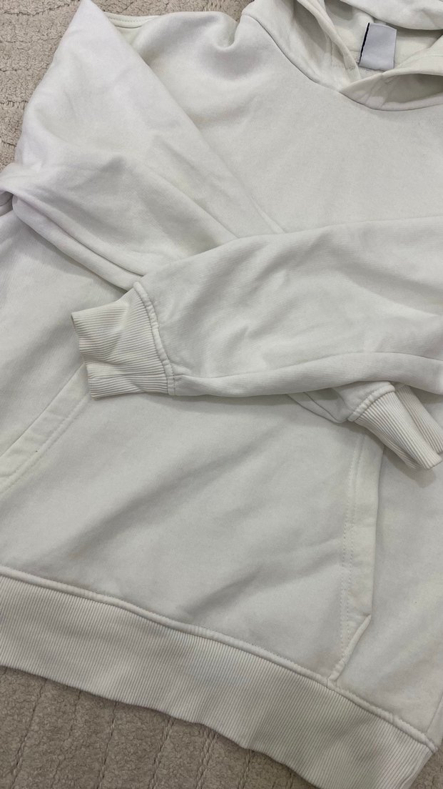 Beyaz Fermuarlı Kadın Sweatshirt - Görsel 3