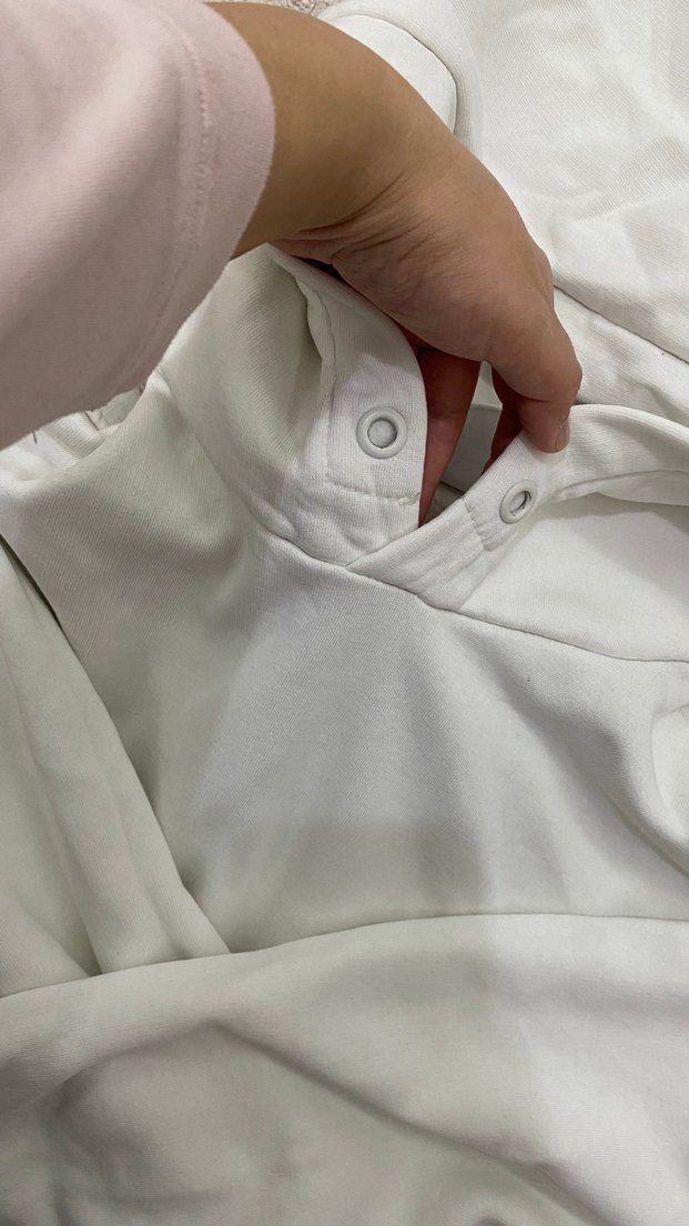 Beyaz Fermuarlı Kadın Sweatshirt - Görsel 4