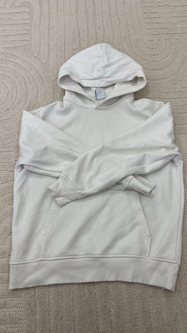 Beyaz Fermuarlı Kadın Sweatshirt - Görsel 2