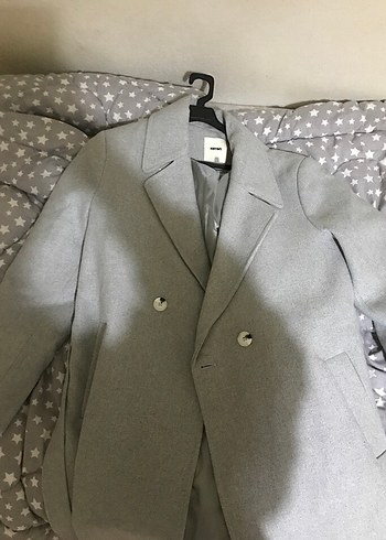 Koton Gri Kuşaklı Kaban - Görsel 4