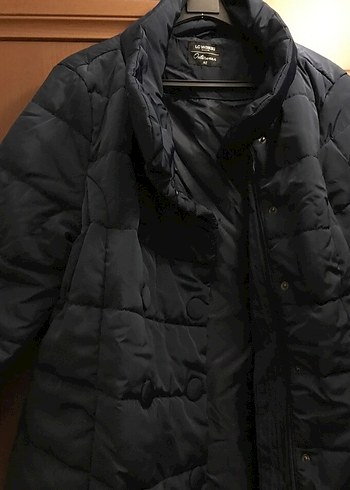 LC WAIKIKI Düğmeli Lacivert Uzun Kadın Kışlık Mont - Görsel 3