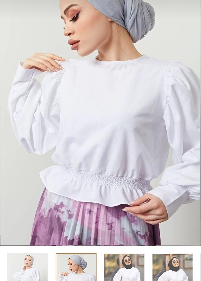 Trendyol Balon Kol Beyaz Gömlek - Görsel 2