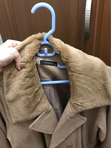 38 Beden camel Renk Trendyolmilla Kaşe Kaban