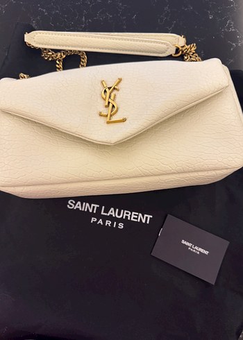 Yves Saint Laurent Saint Laurent Krem Deri Omuz Cantasi