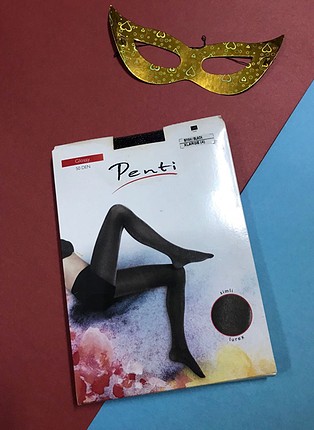 Penti Penti Simli Siyah Külotlu Çorap XL