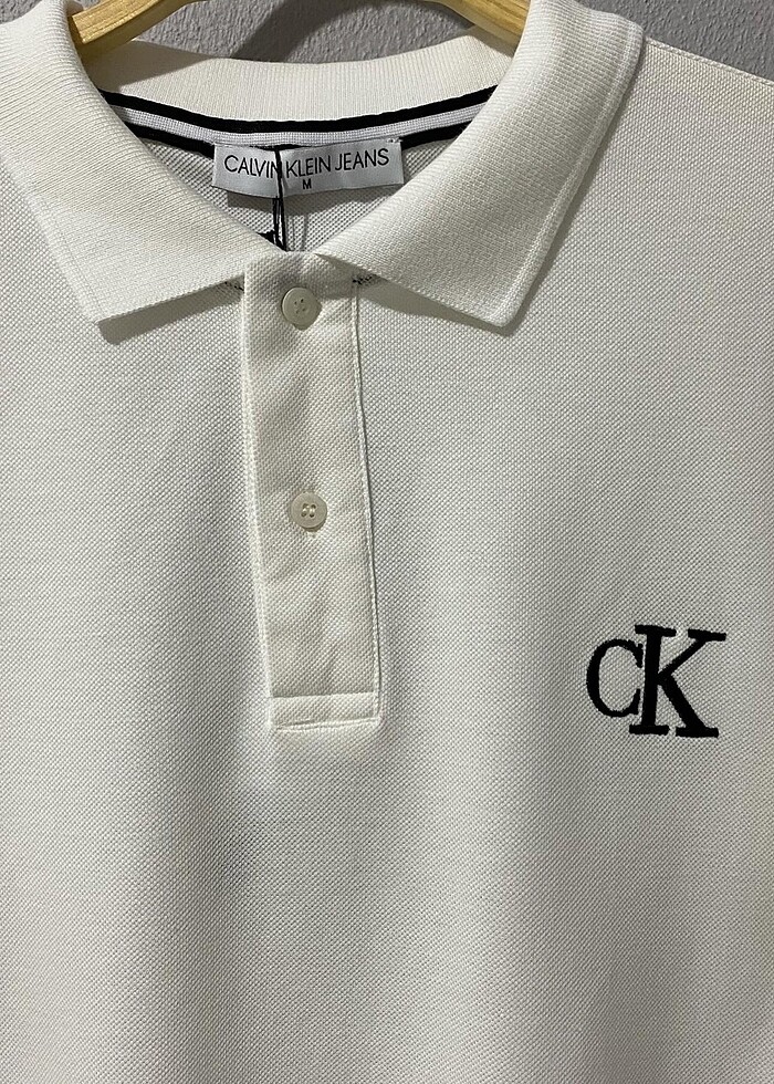 CALVIN KLEIN JEANS EKRU POLO YAKA - Görsel 2