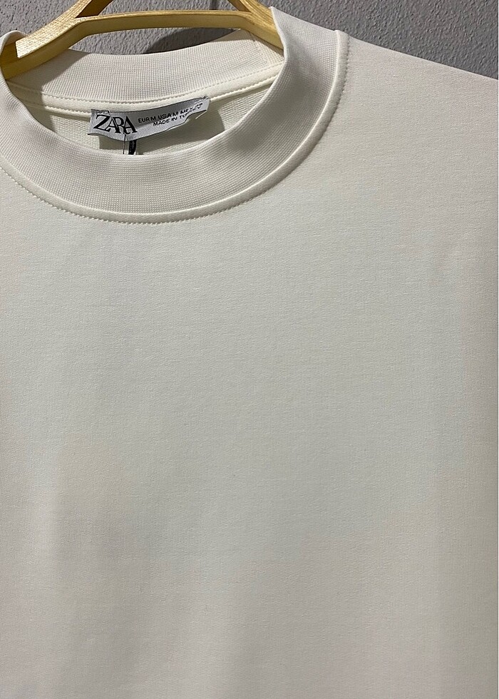 ZARA KREM RENGİ BASIC T-SHIRT - Görsel 2