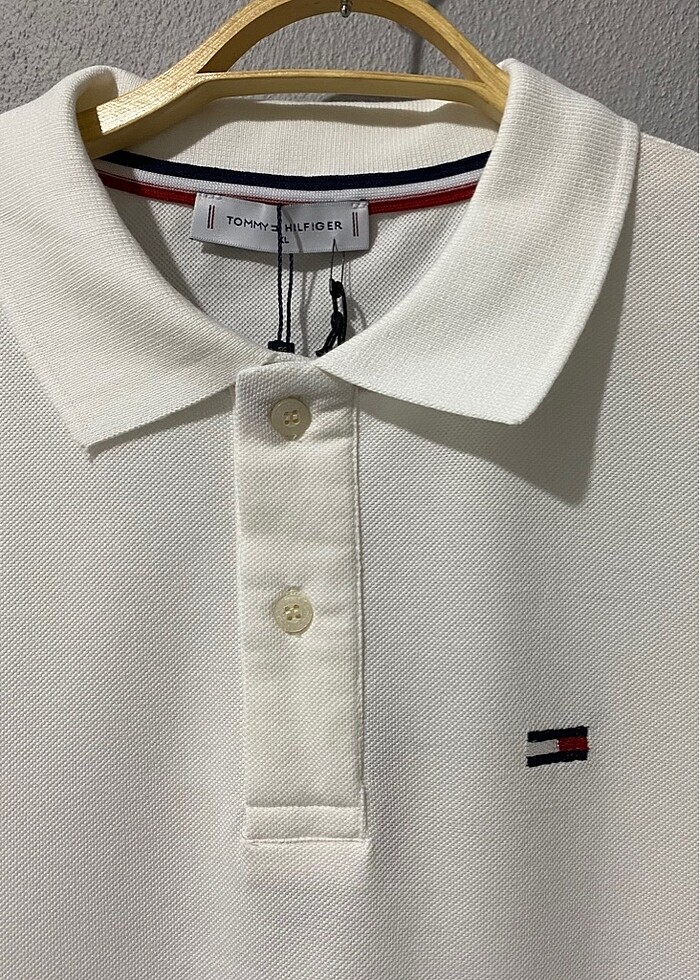 TOMMY HILFIGER EKRU POLO YAKA T-SHIRT - Görsel 2