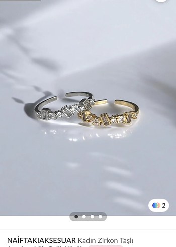 Gümüş Renkli Minimalist Zirkon Taşlı Yüzük
