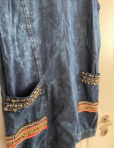 m Beden lacivert Renk Signet jean elbise / tunik