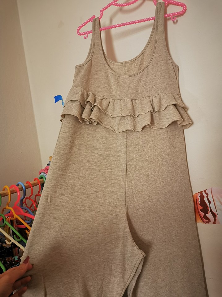 Fırfırlı Bej Hamile Tulum - Görsel 3