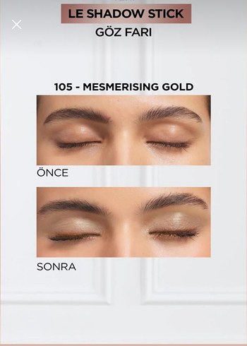 L'Oréal Le Shadow Stick Göz Farı 105 Mesmerising Gold - Görsel 2