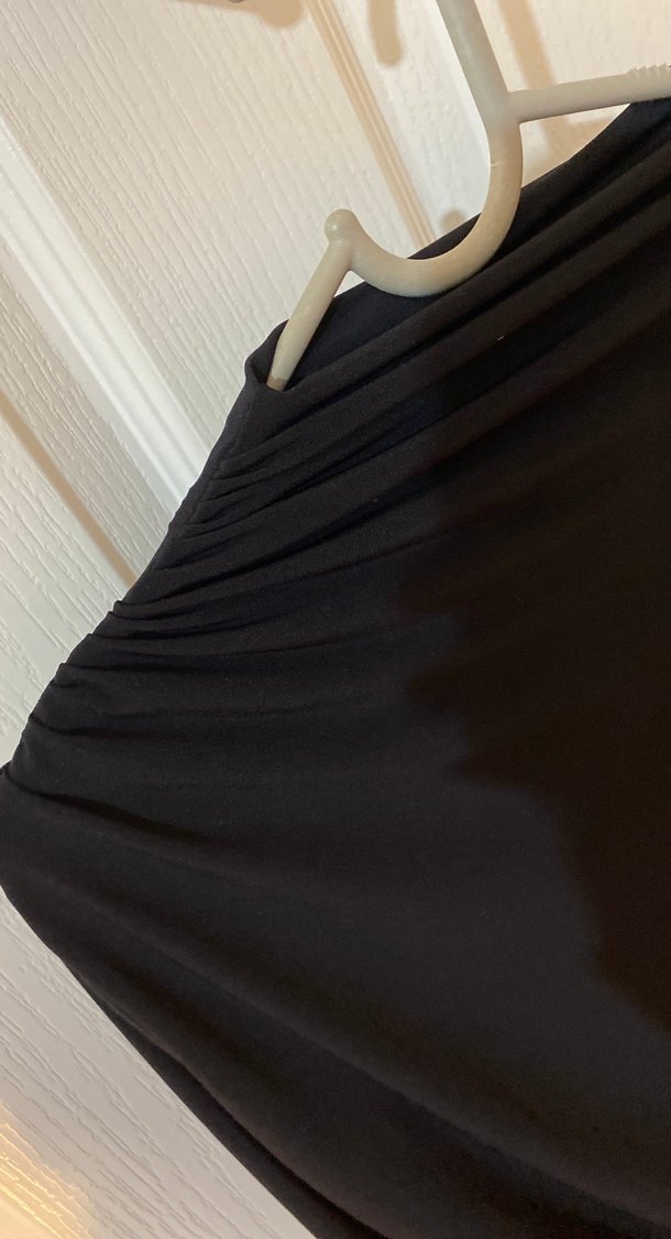 Uzun Kollu Siyah Drapeli Gotik Bluz - Görsel 5