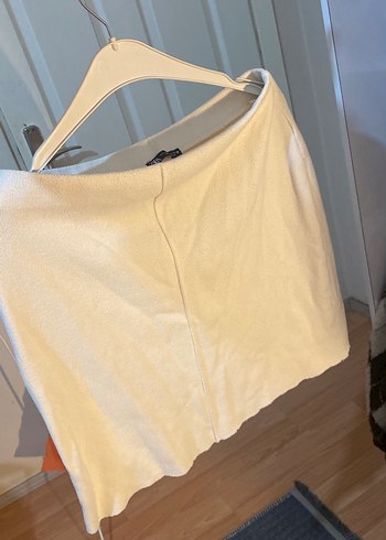 Beyaz Rahat Midi etek - Görsel 2