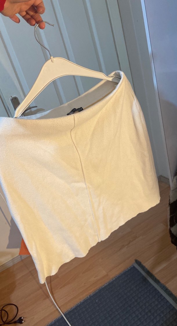 Beyaz Rahat Midi etek - Görsel 2