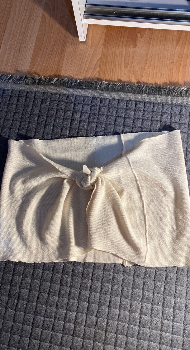 Bej straplez bluz - Görsel 4