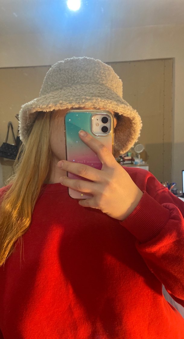 Kadın Bej Peluş Şapka - Görsel 2