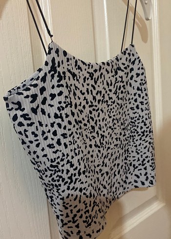 Gri Yılan Desenli V Yaka Mini Atlet - Görsel 3