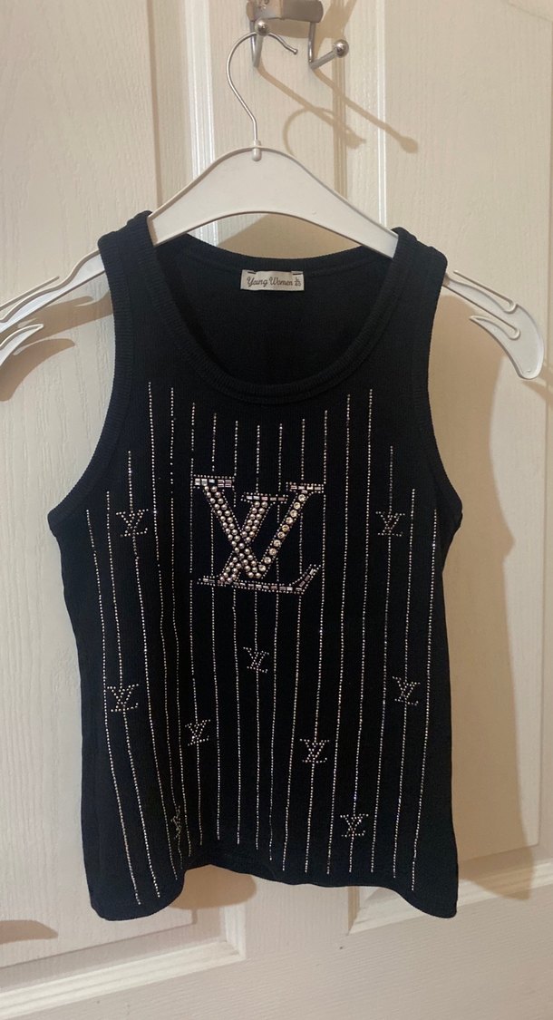 Siyah V Yaka Mini Payetli Atlet - Görsel 4