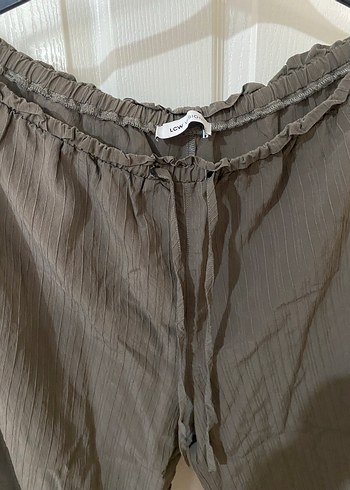 Kadın Kahverengi Keten Salaş Pantolon - Görsel 7