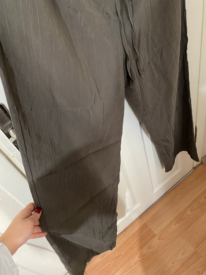 Kadın Kahverengi Keten Salaş Pantolon - Görsel 5