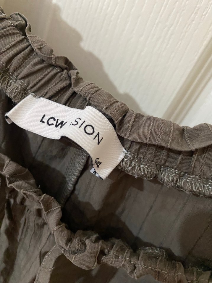 Kadın Kahverengi Keten Salaş Pantolon - Görsel 4