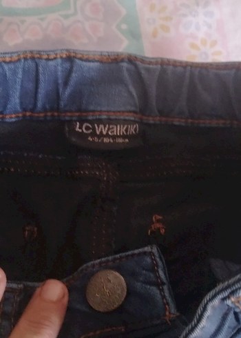 Erkek Çocuk Koyu Mavi Bağlama Desenli Denim Pantolon - Görsel 2