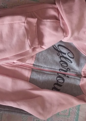 Kız Çocuk Pembe Fermuarlı Sweatshirt - Görsel 2