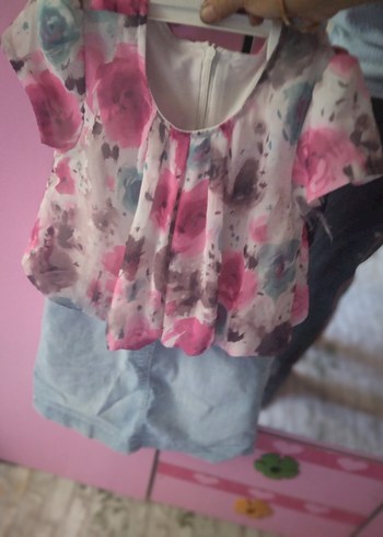 Kız Çocuk Pembe Renkli Salaş Elbise - Görsel 2