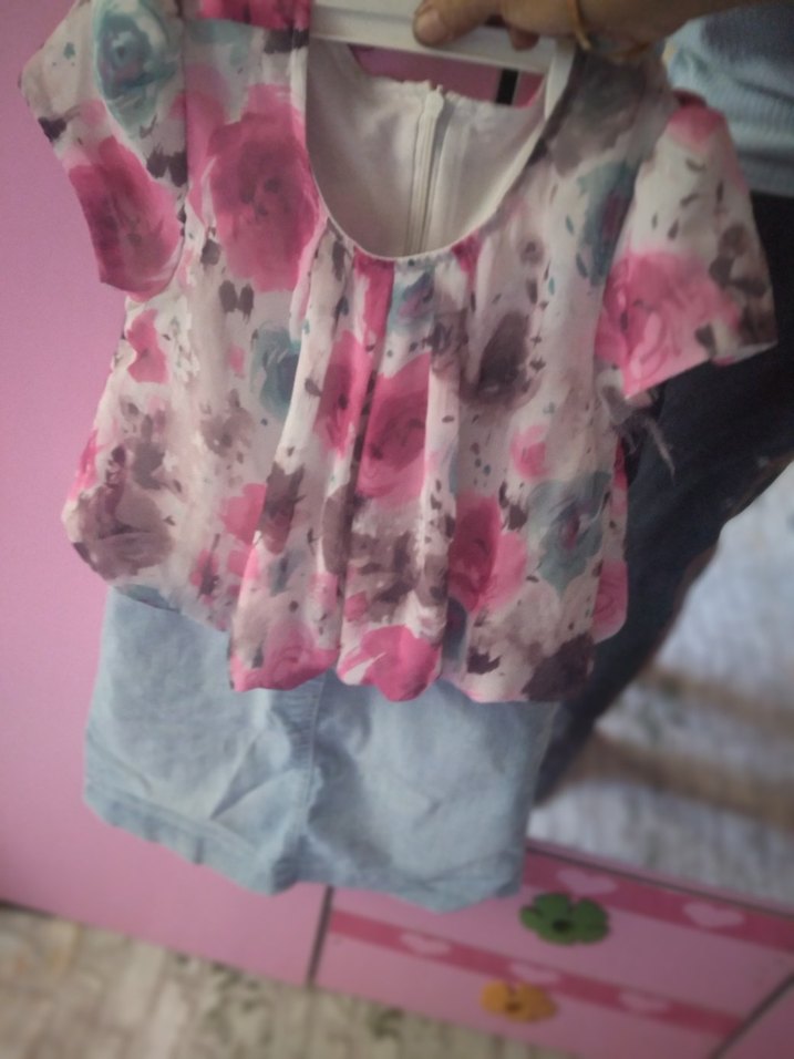 Kız Çocuk Pembe Renkli Salaş Elbise - Görsel 2