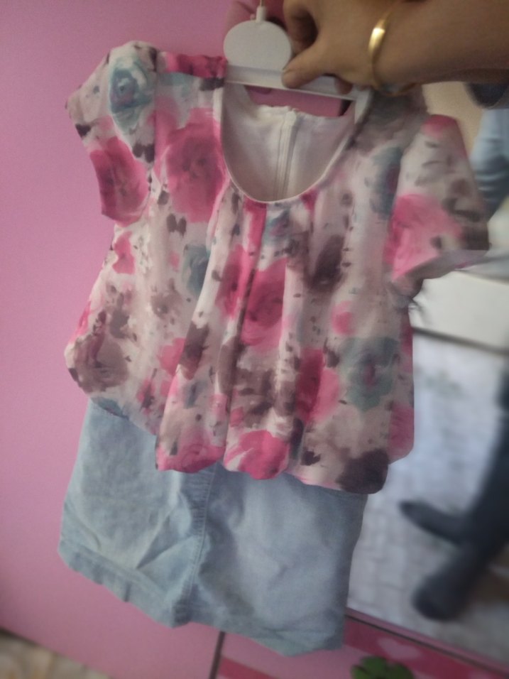 Kız Çocuk Pembe Renkli Salaş Elbise - Görsel 3