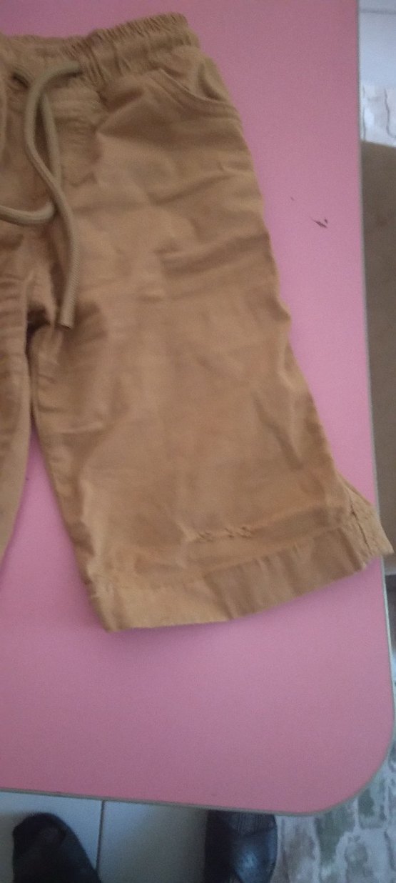 Bej Erkek Çocuk Keten Salaş Şort - Görsel 2