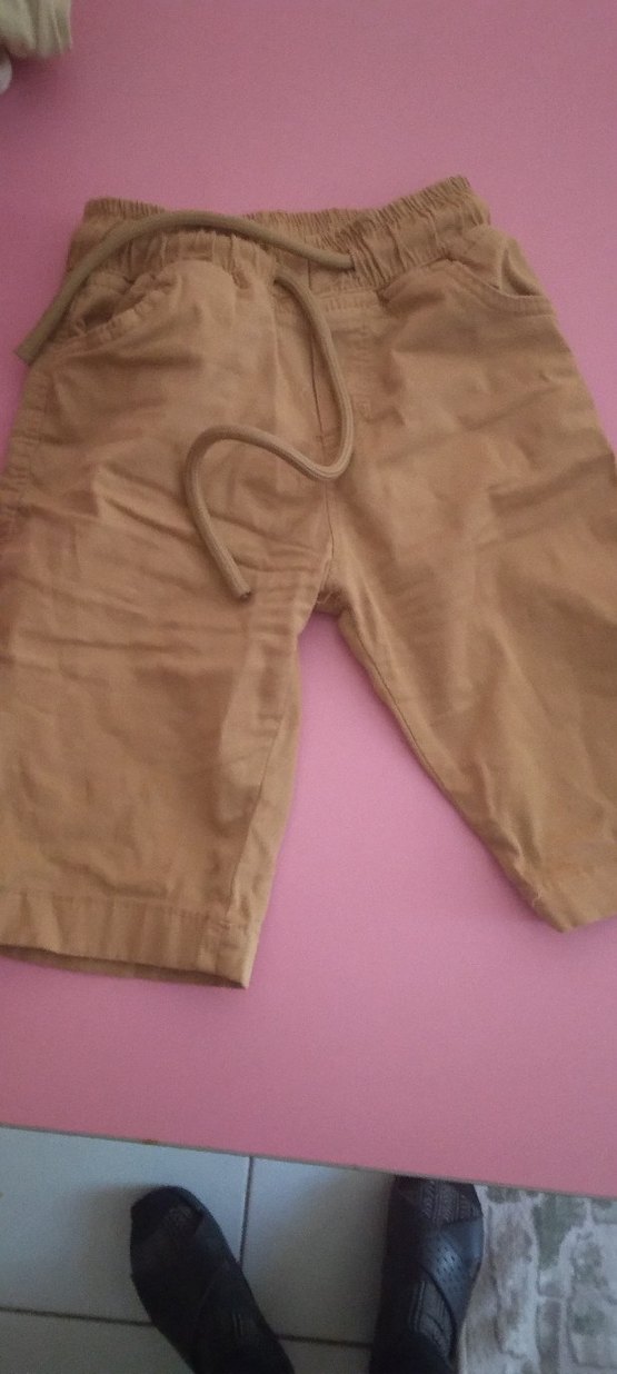 Bej Erkek Çocuk Keten Salaş Şort - Görsel 3