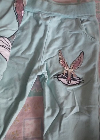 şu yeşili Nakışlı Kız Eşofman Takımı - Görsel 2