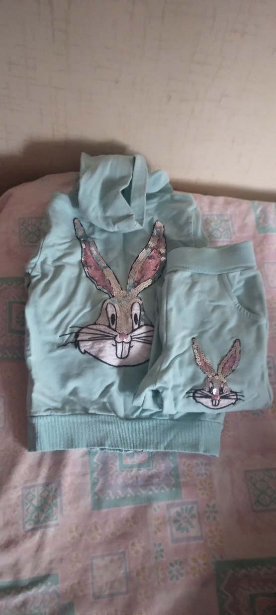 şu yeşili Nakışlı Kız Eşofman Takımı - Görsel 3