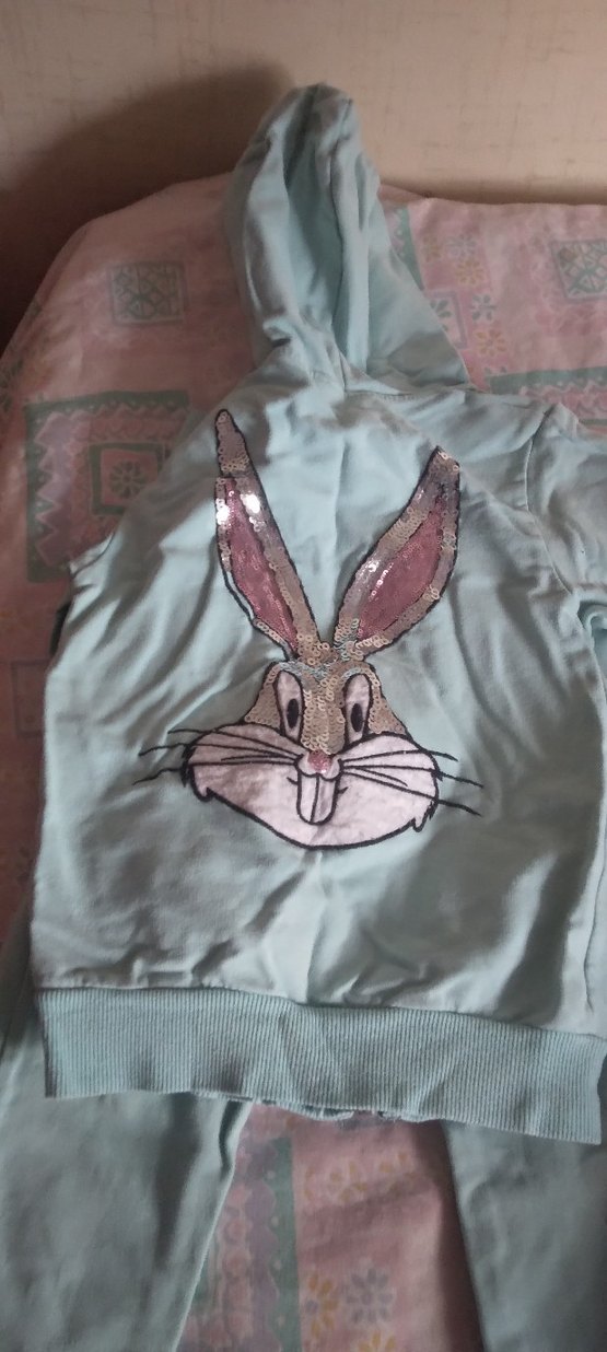 şu yeşili Nakışlı Kız Eşofman Takımı - Görsel 5