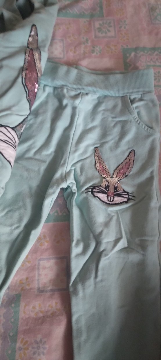 şu yeşili Nakışlı Kız Eşofman Takımı - Görsel 2