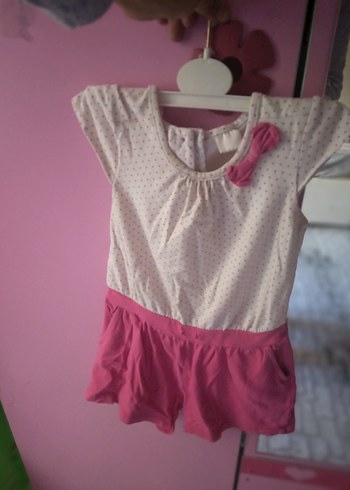 Pembe Kız Çocuk Kolsuz penye şortlu slopet - Görsel 4