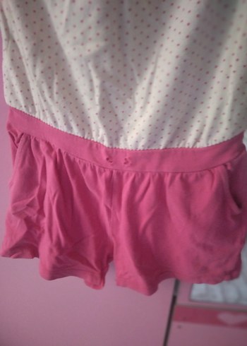 Pembe Kız Çocuk Kolsuz penye şortlu slopet - Görsel 3