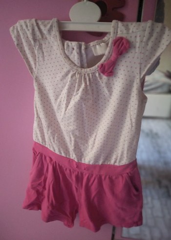 Pembe Kız Çocuk Kolsuz penye şortlu slopet - Görsel 5