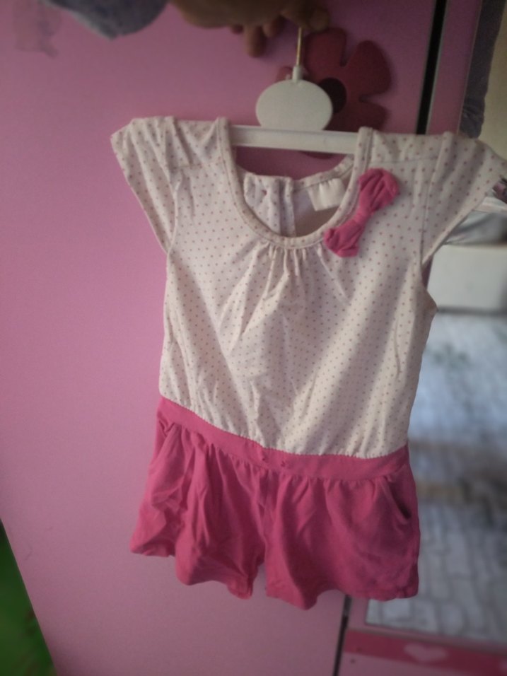 Pembe Kız Çocuk Kolsuz penye şortlu slopet - Görsel 4