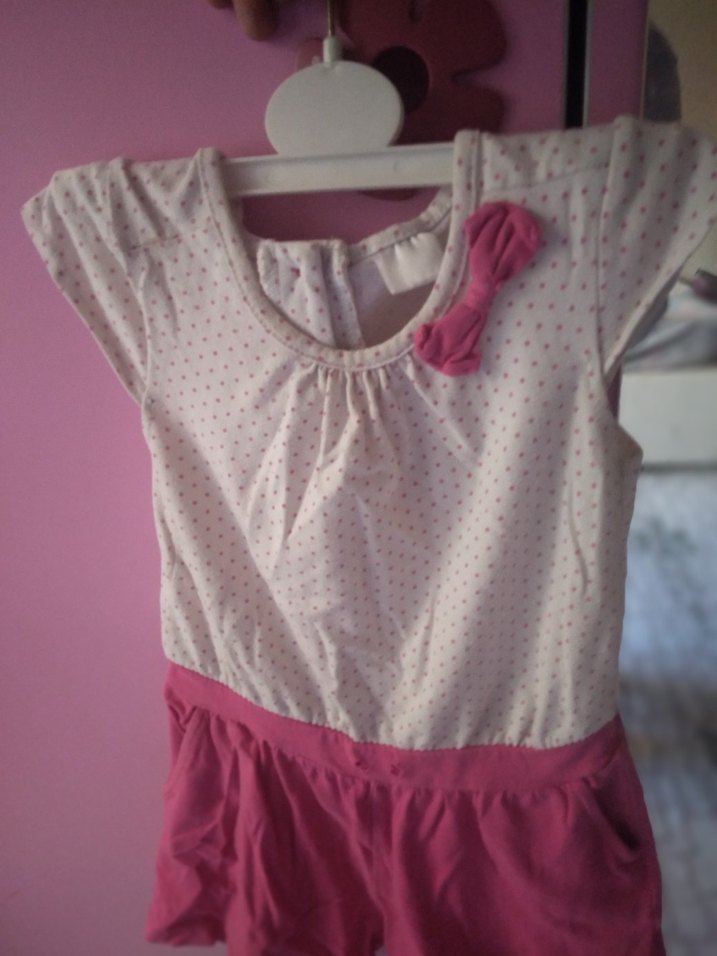 Pembe Kız Çocuk Kolsuz penye şortlu slopet - Görsel 2