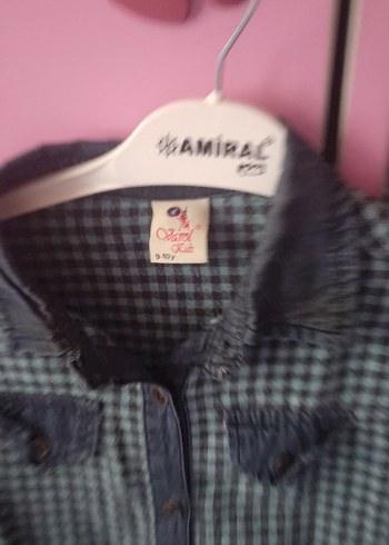 Düğmeli Gri Kareli Kız Elbisesi - Görsel 2