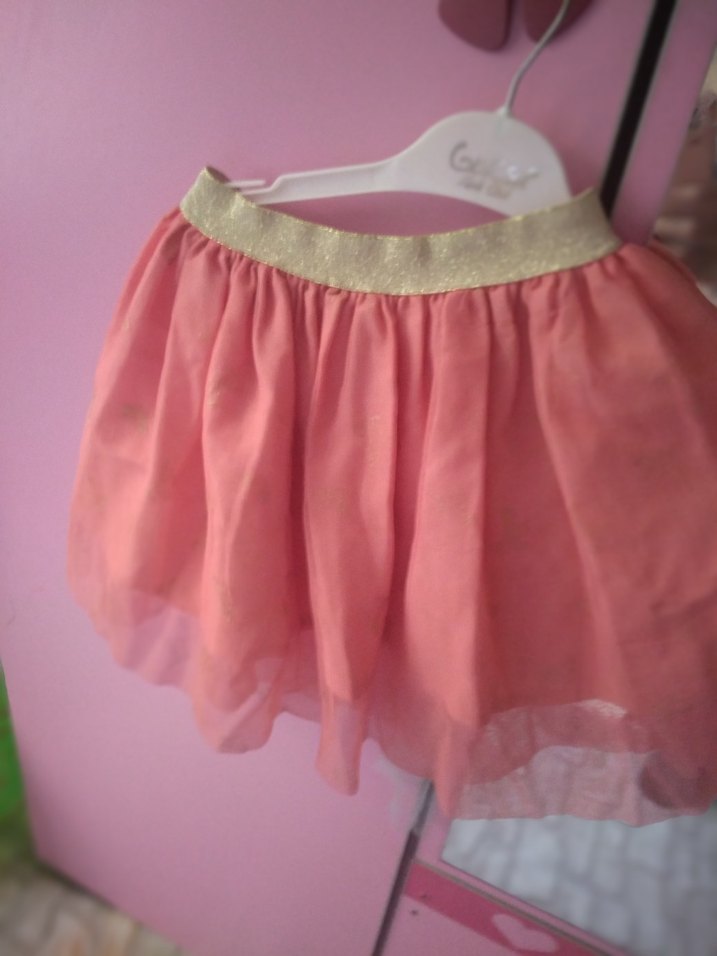 Puantiyeli Pembe Fırfırlı Kız Eteği - Görsel 2