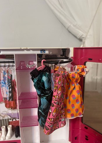 Barbie Pembe Oyuncak Gardırop Dolabı - Görsel 5