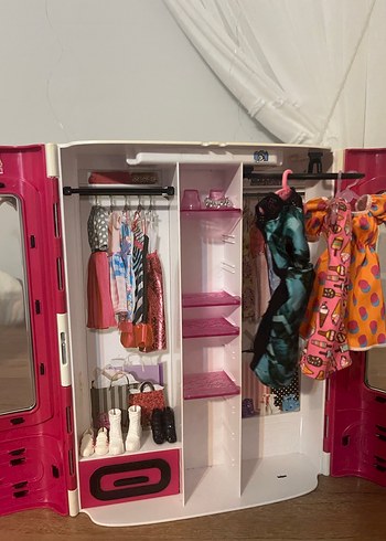 Barbie Pembe Oyuncak Gardırop Dolabı - Görsel 2