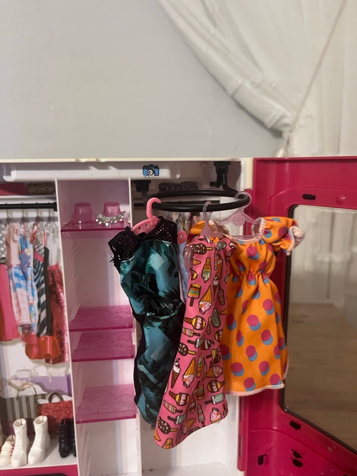 Barbie Pembe Oyuncak Gardırop Dolabı - Görsel 5