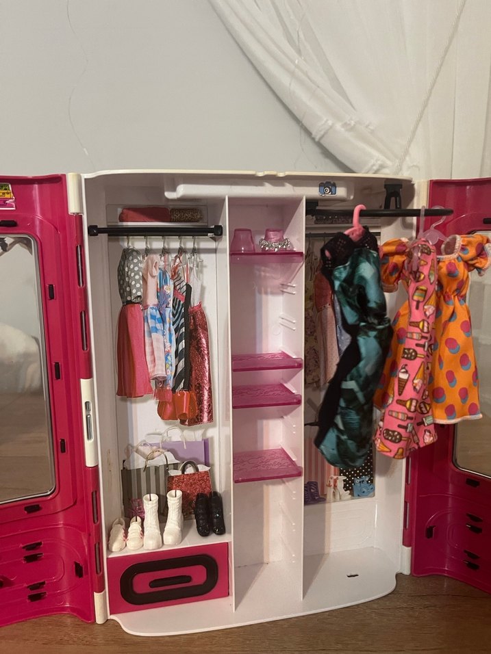 Barbie Pembe Oyuncak Gardırop Dolabı - Görsel 2