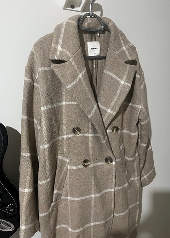 Ekose Desenli Çift Düğmeli Kaban - Görsel 2